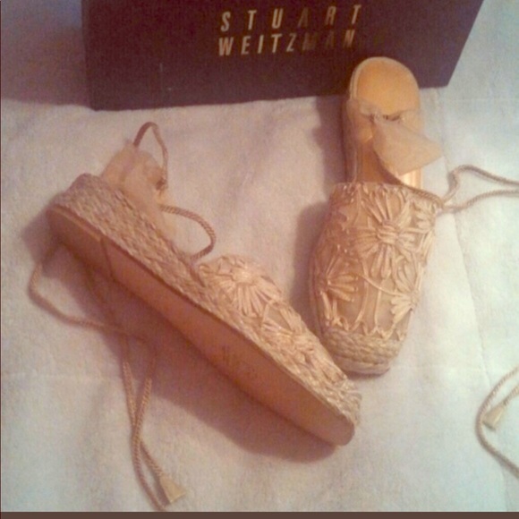 Stuart Weitzman Shoes - Stuart Weitzman Espadrille Lace up flats NWB
